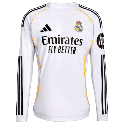 MAILLOT REAL MADRID DOMICILE MANCHES LONGUES 2025/2026